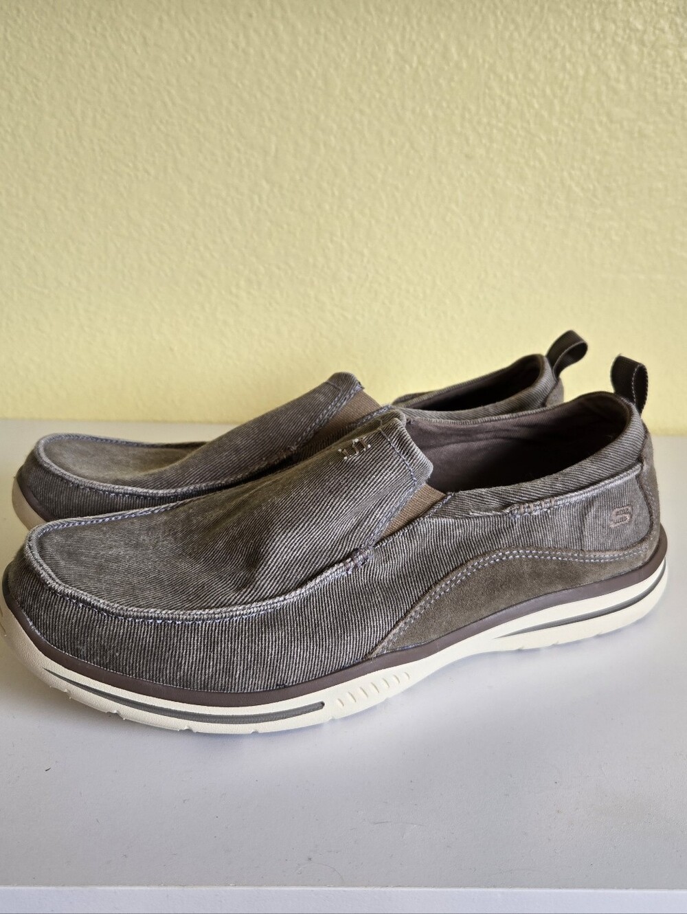 Skechers Men's Slip-On Loafers in Taupe Gray